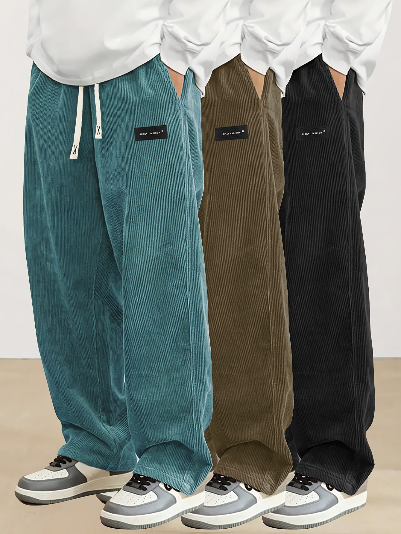 Men's Black+Black+Brown Pants - product view 22