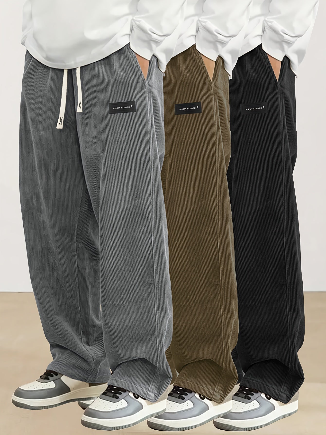 Men's Black+Black+Brown Pants - product view 46