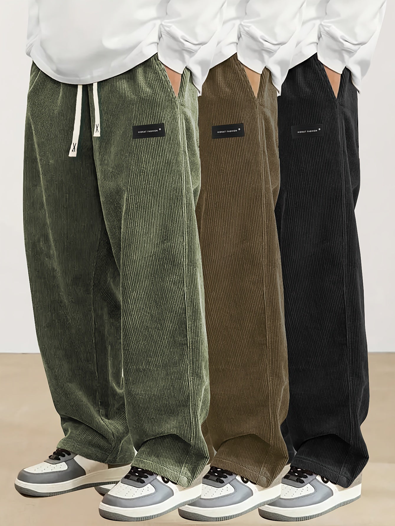 Men's Black+Black+Brown Pants - product view 53