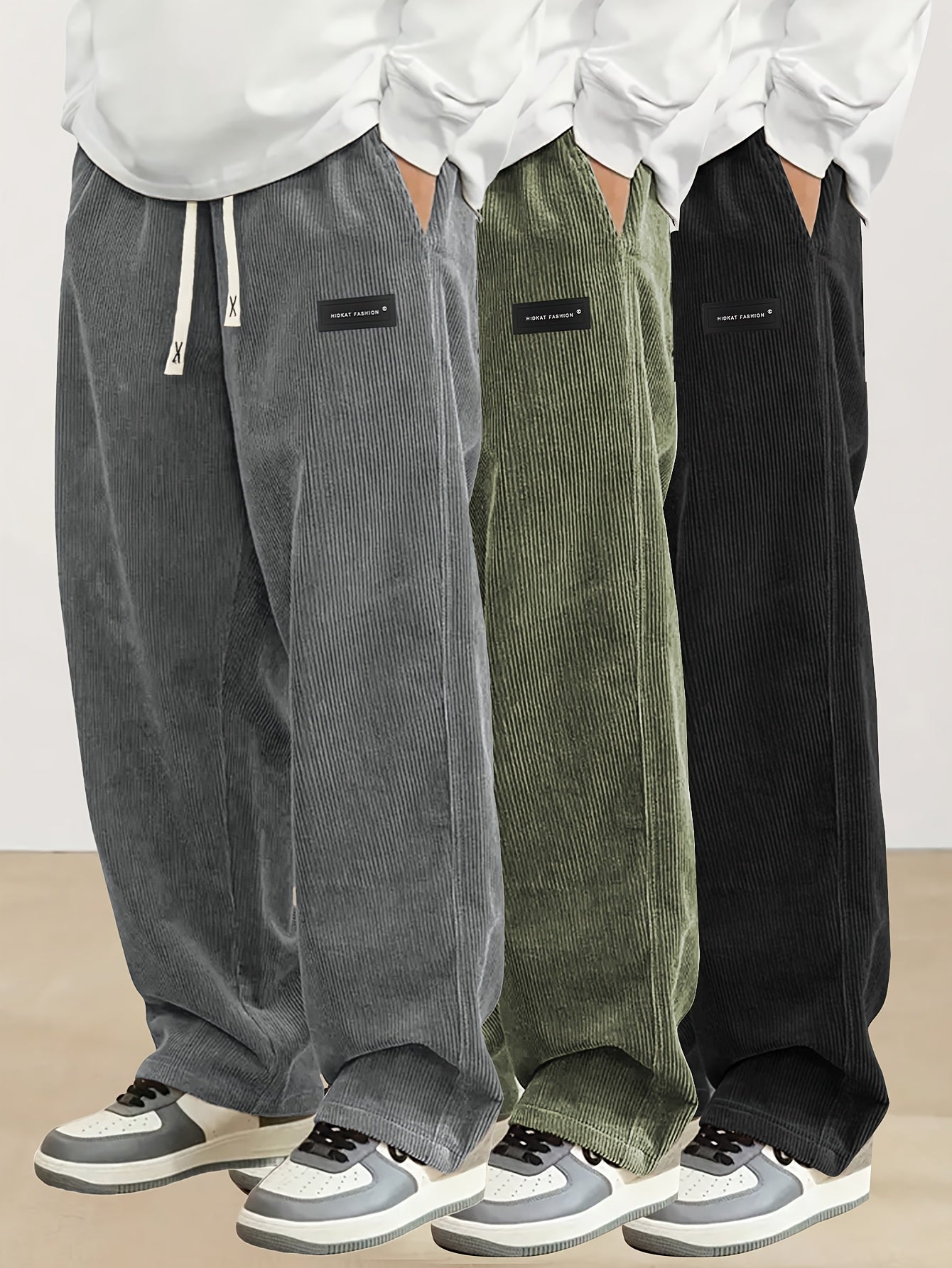 Men's Black+Black+Brown Pants - product view 55