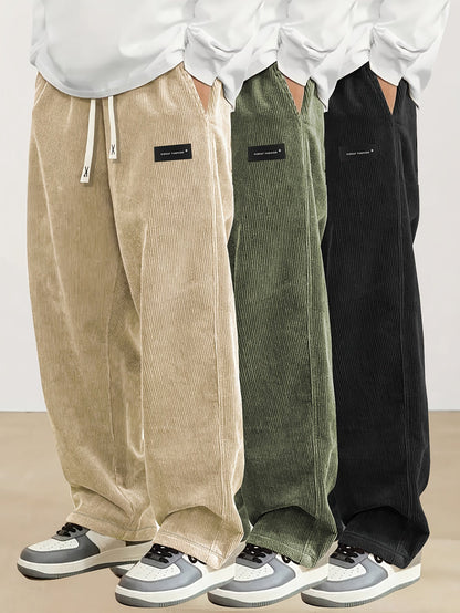 Men's Black+Black+Brown Pants - product view 54