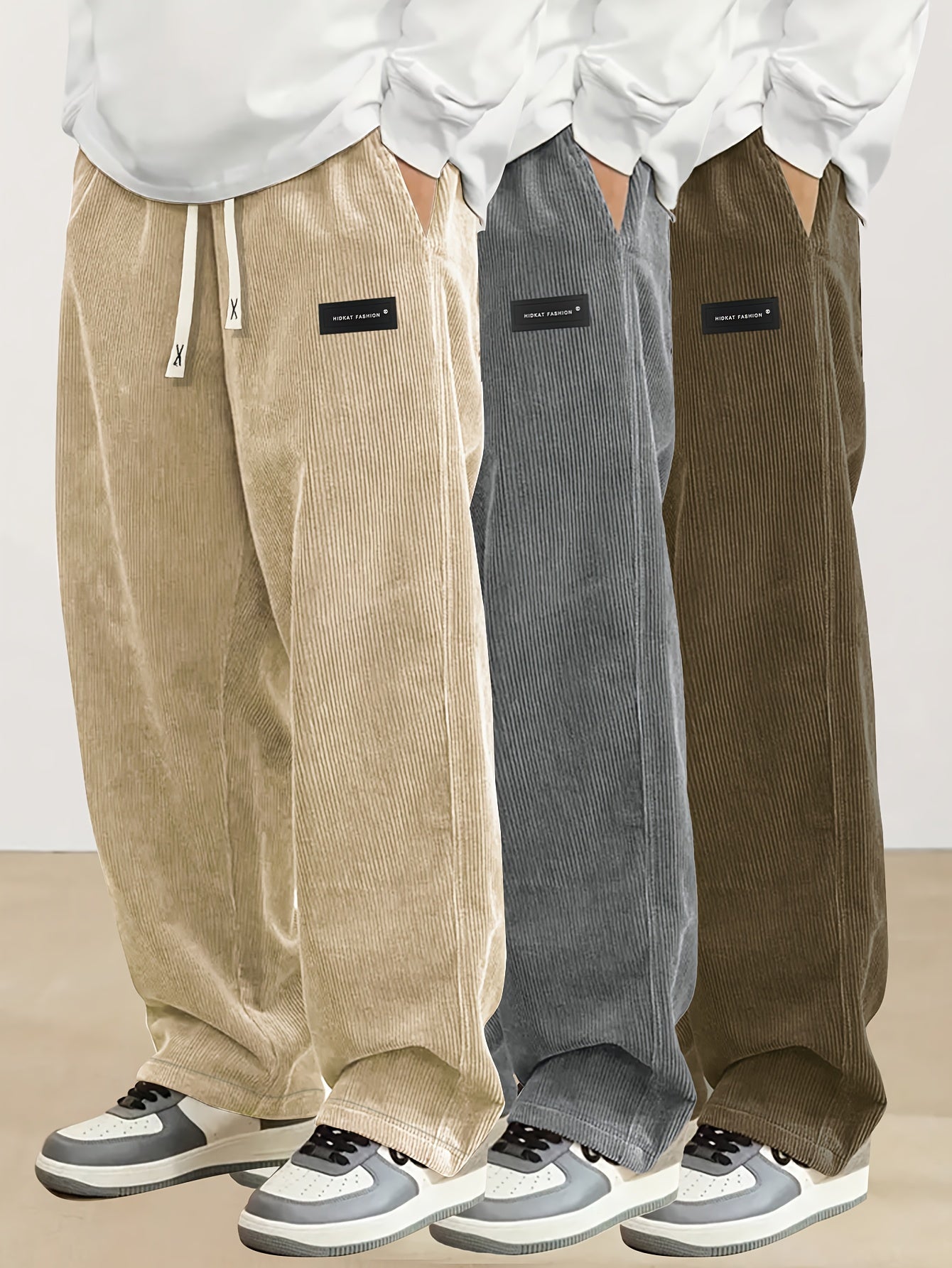 Men's Black+Black+Brown Pants - product view 48