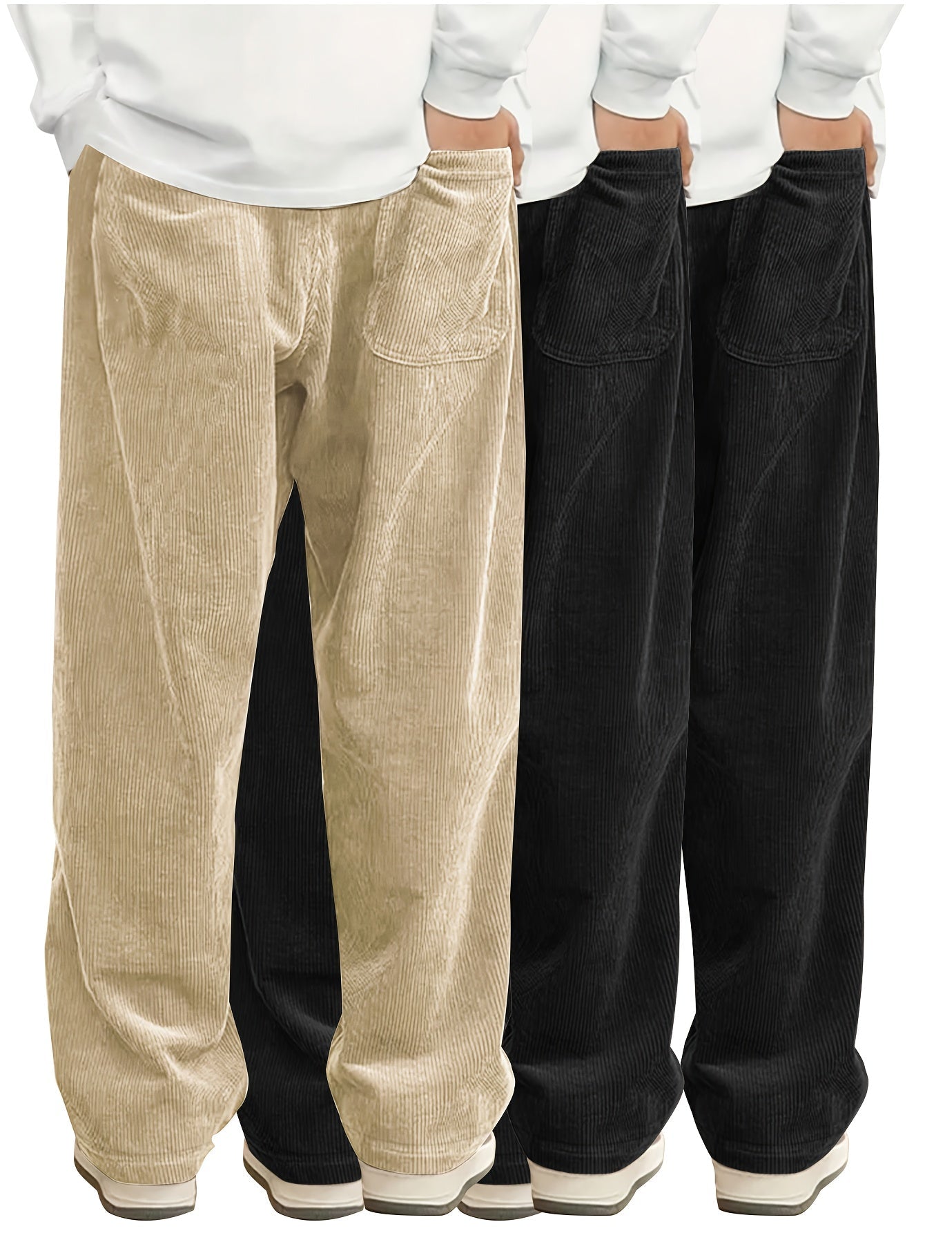 Men's Black+Black+Brown Pants - product view 15