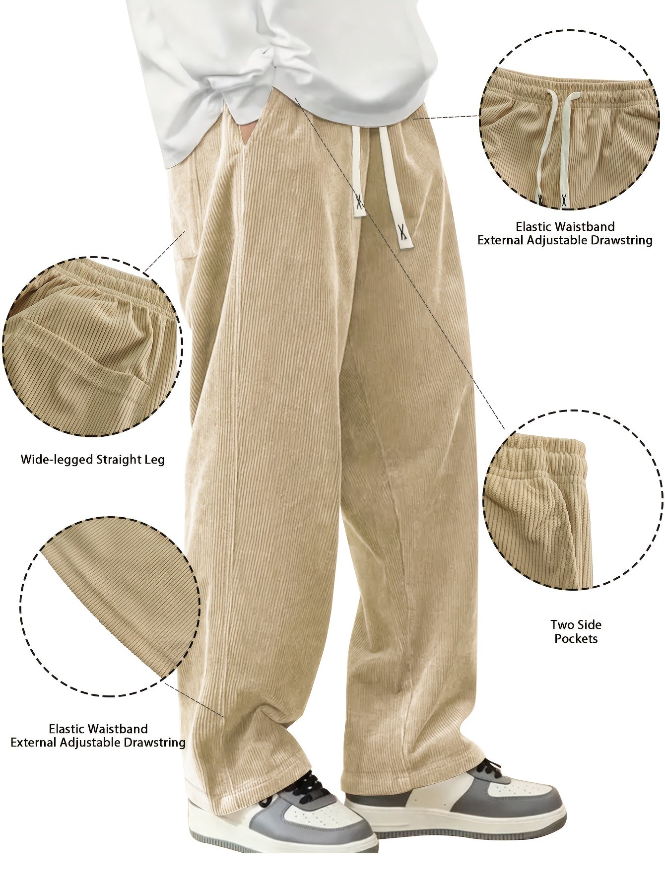 Men's Black+Black+Brown Pants - product view 16