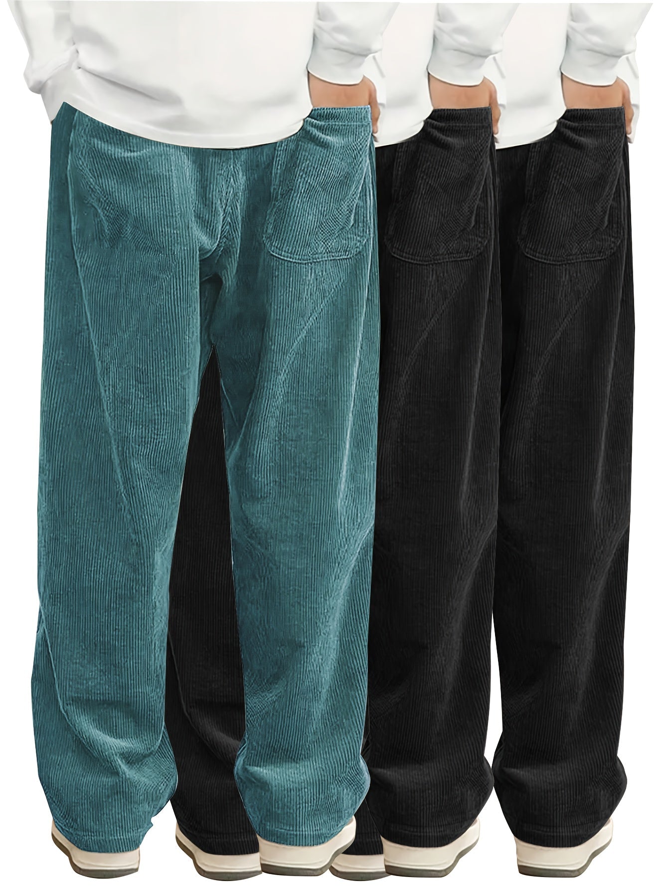 Men's Black+Black+Brown Pants - product view 19