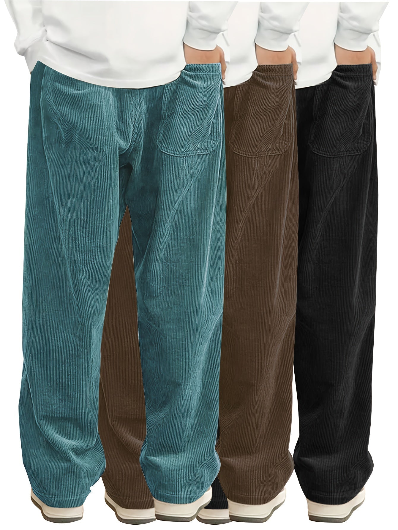 Men's Black+Black+Brown Pants - product view 23