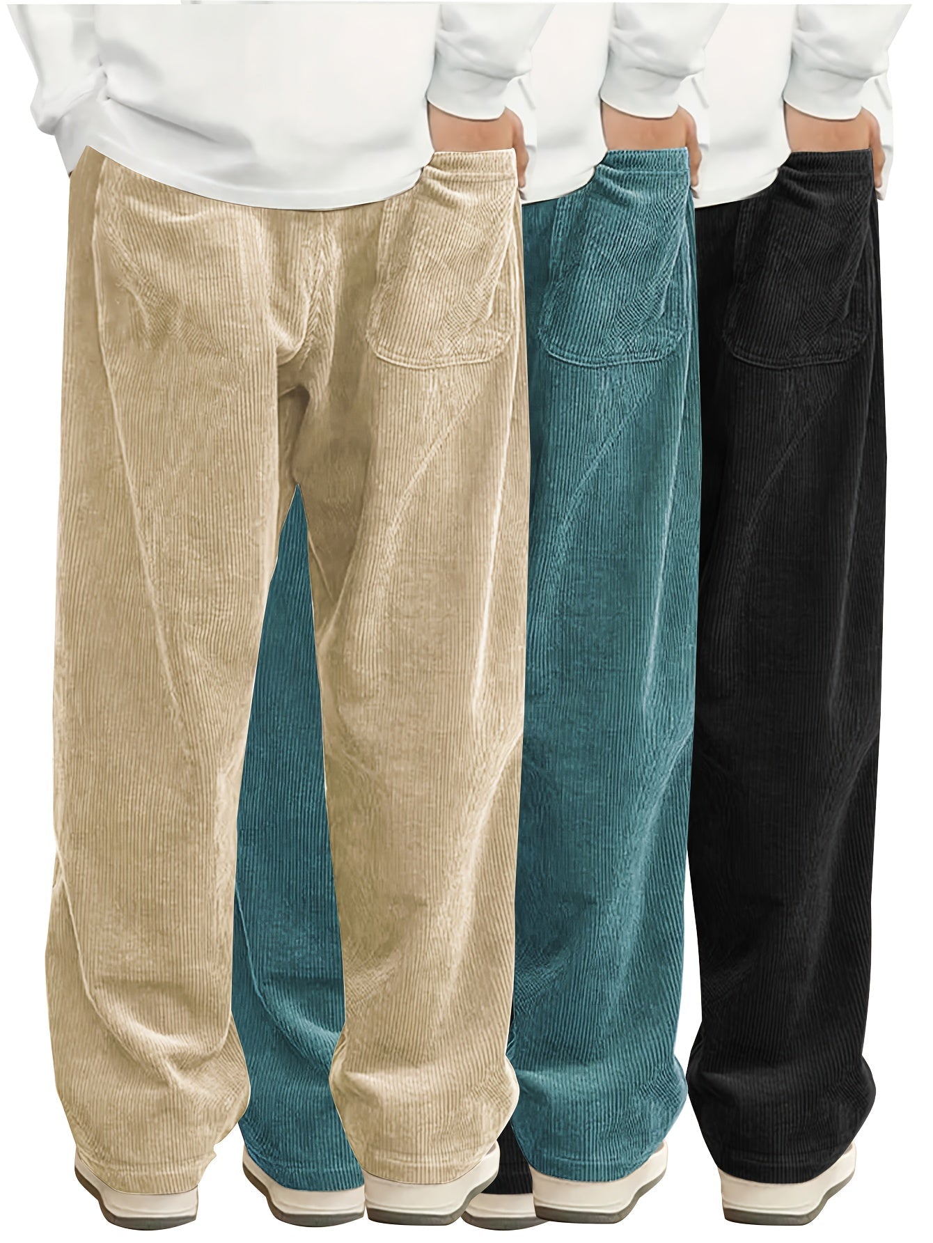 Men's Black+Black+Brown Pants - product view 25
