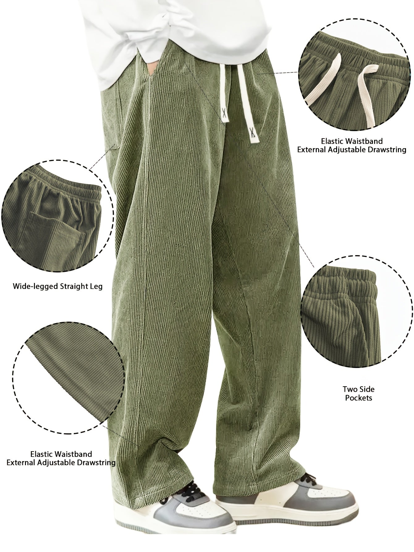 Men's Black+Black+Brown Pants - product view 32