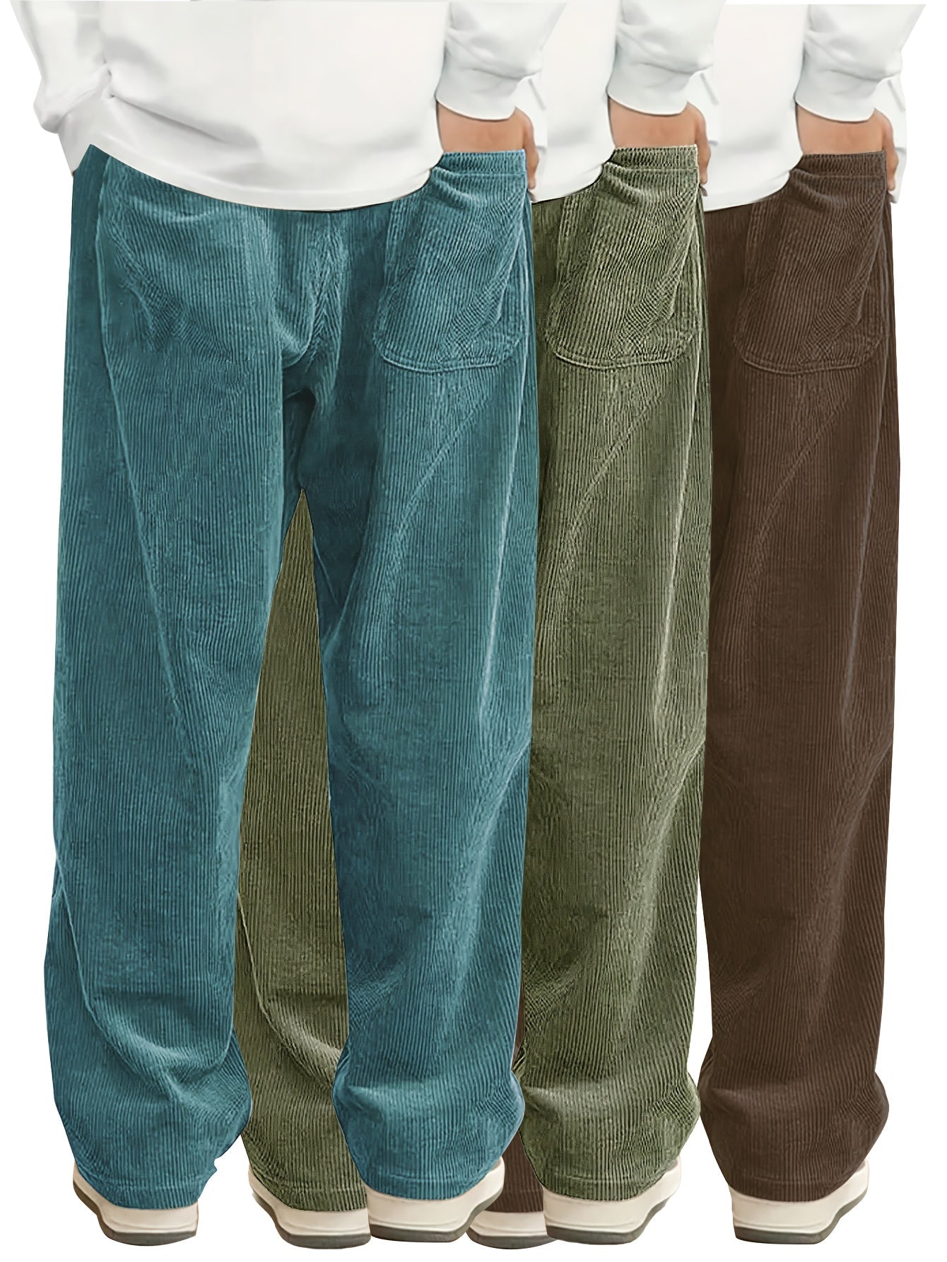 Men's Black+Black+Brown Pants - product view 35