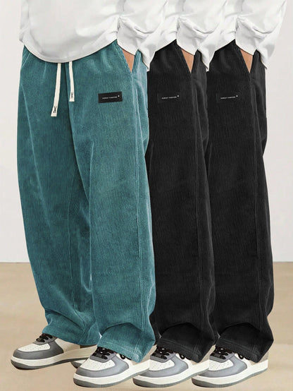 Men's Black+Black+Brown Pants - product view 4