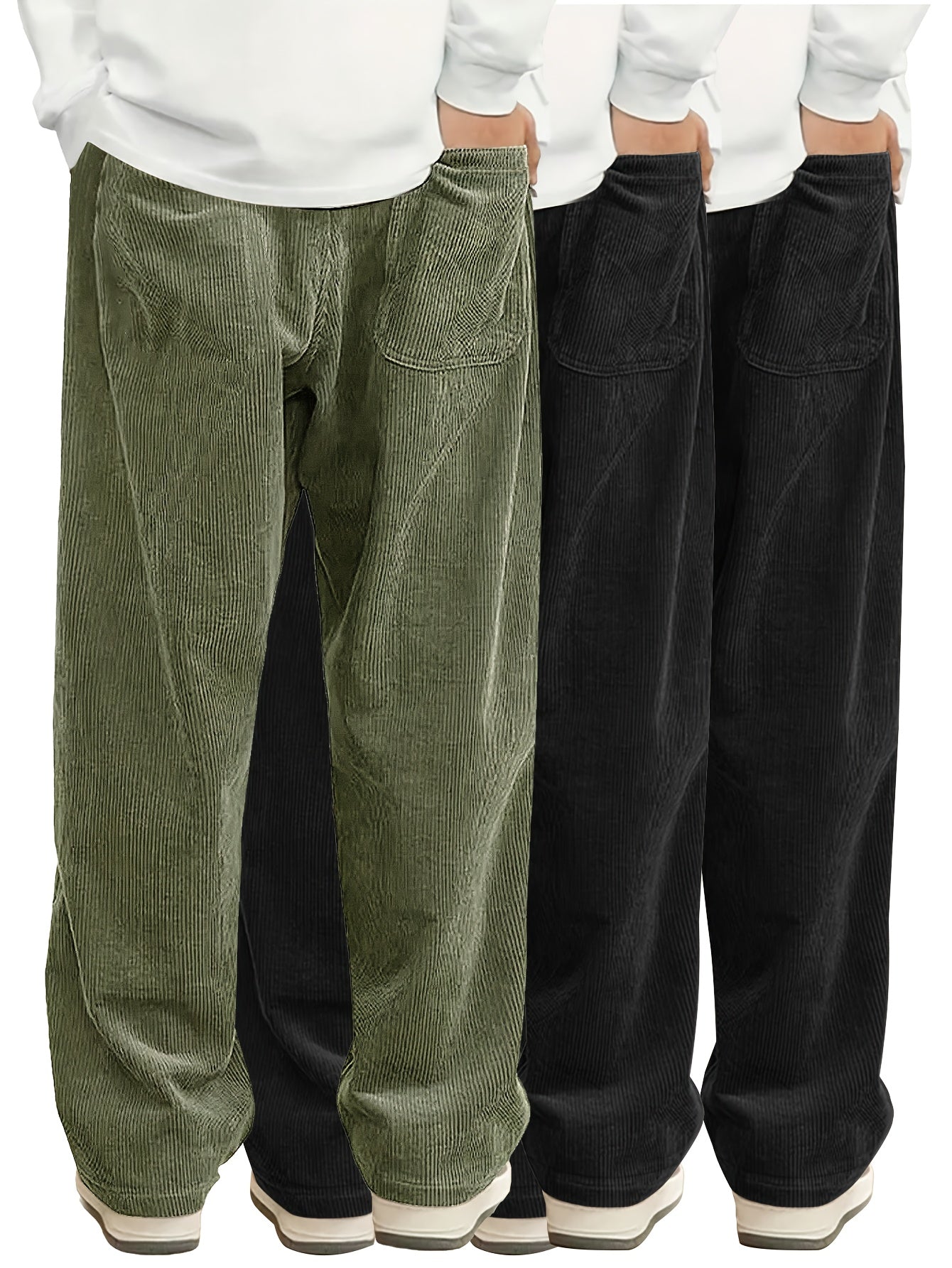 Men's Black+Black+Brown Pants - product view 41