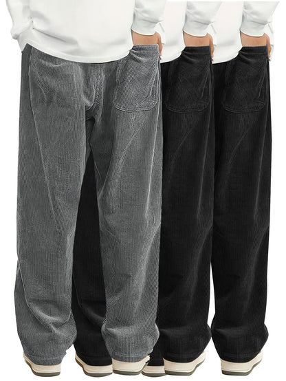 Men's Black+Black+Brown Pants - product view 43