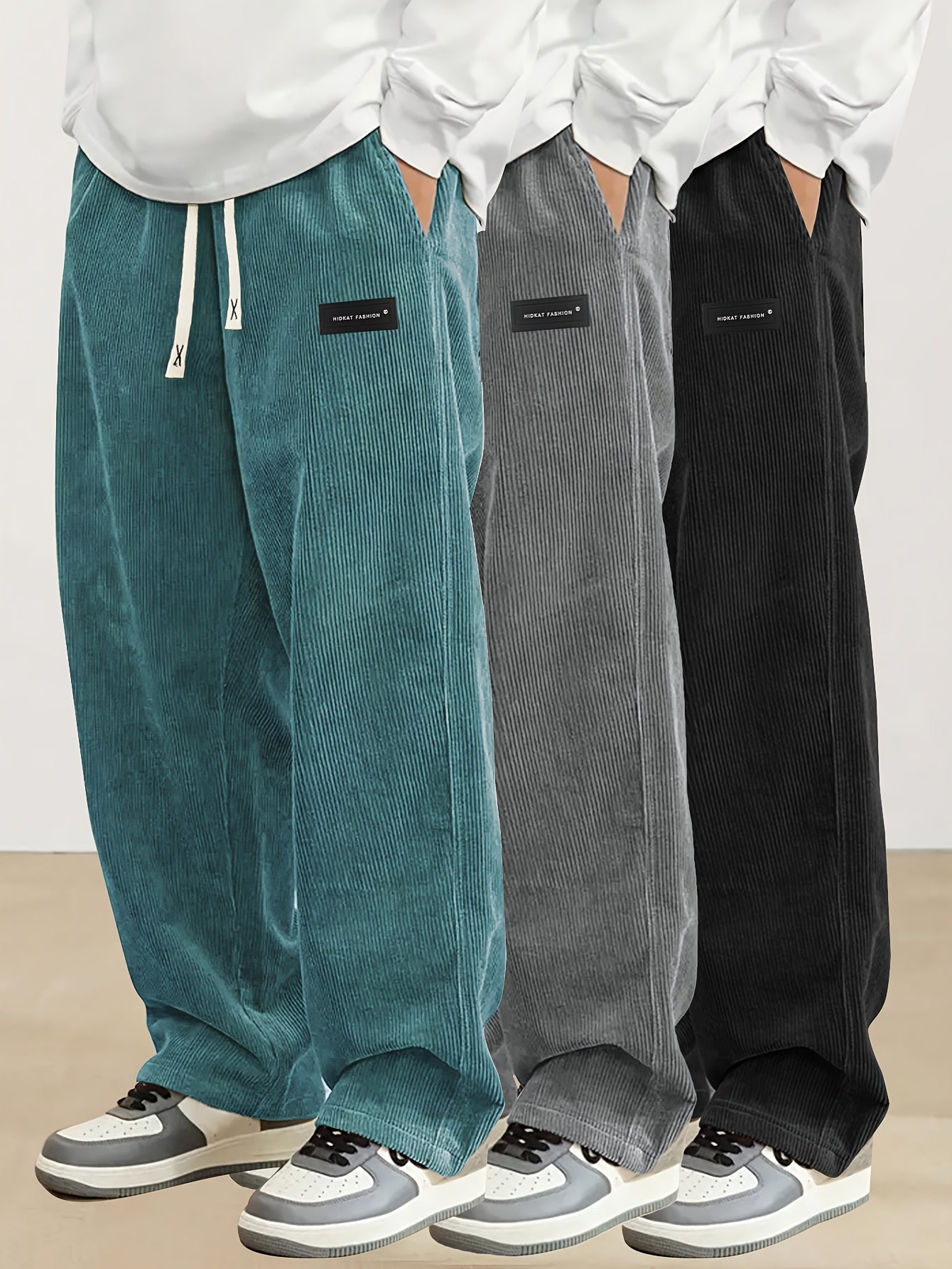 Men's Black+Black+Brown Pants - product view 7