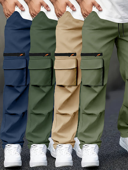 Men's Light gray + dark gray + khaki + black Polyester Pants - product view 25
