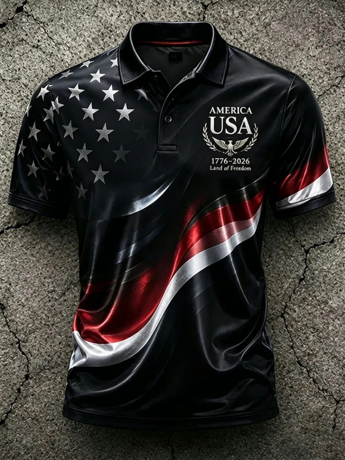 Men's Patriotic Polo Shirt - Collared Short Sleeve 243429