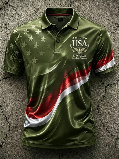 Men's Red Polyester Striped Graphic Shirt - product view 8