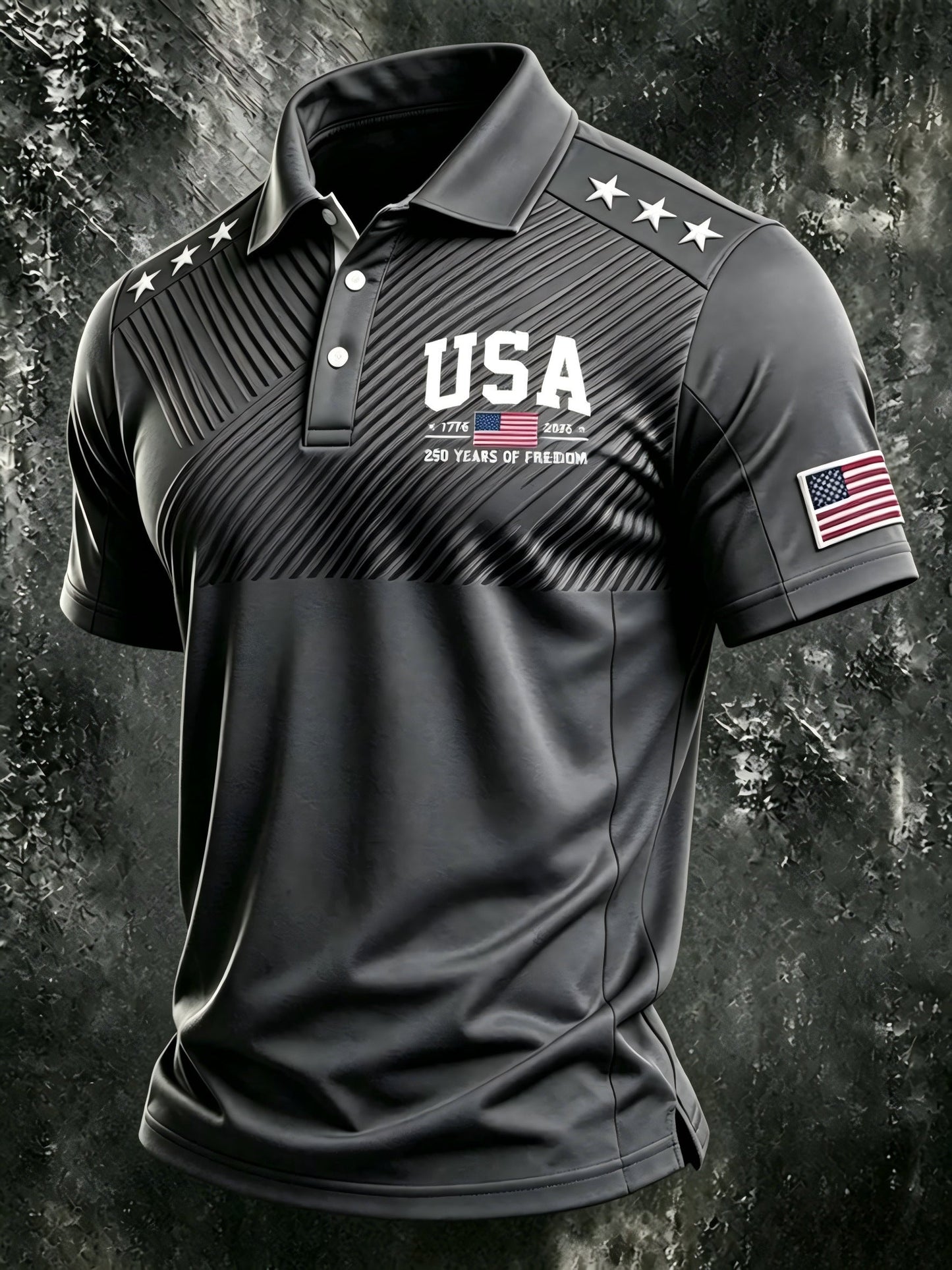Men's Patriotic Polo Shirt - Collared Short Sleeve 556453