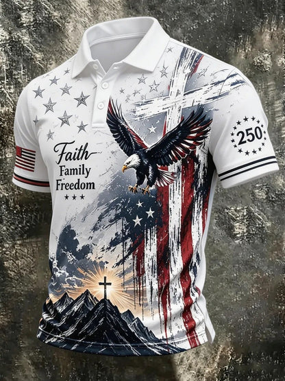 Men's Patriotic Polo Shirt - Collared Short Sleeve 637797