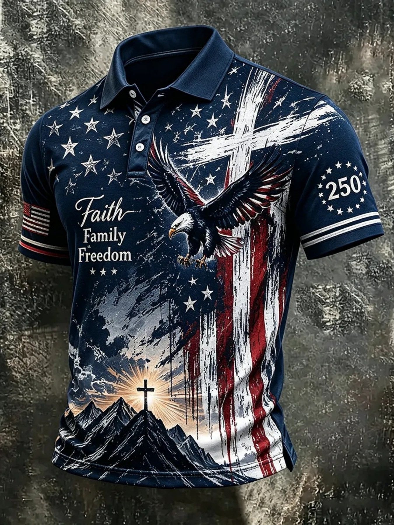 Men's White Polyester Printed Short-Sleeve Shirt - product view 5