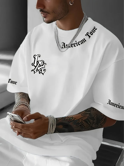 Men's White Knit Printed Graphic T-Shirt - product view 19