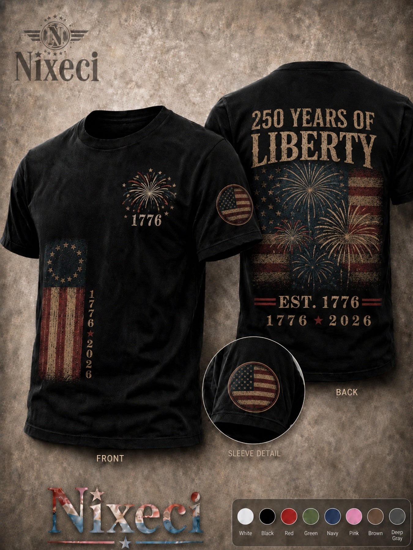 Men's Dark Green Printed Short-Sleeve T-Shirt - product view 27