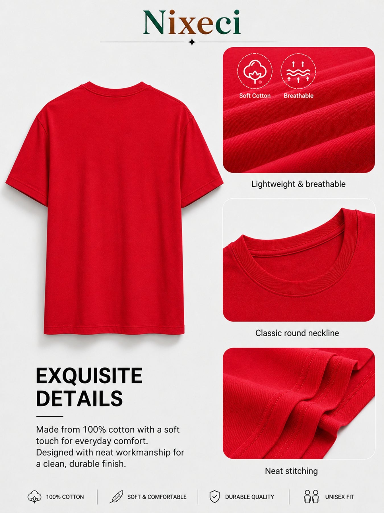 Men's Patriotic T-Shirt - Round Neck Short Sleeve