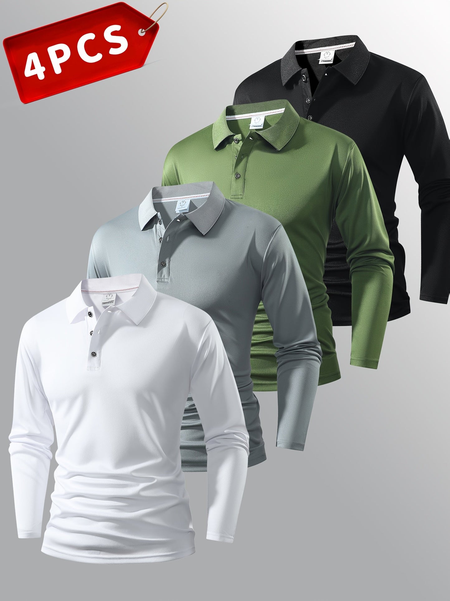 Men's Performance Polo Shirt - Collared Long Sleeve 495205