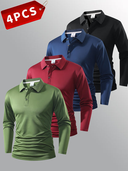 Men's Performance Polo Shirt - Collared Long Sleeve 495205