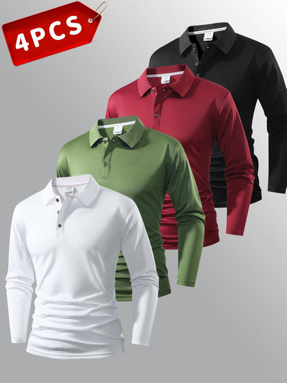 Men's Performance Polo Shirt - Collared Long Sleeve 495205