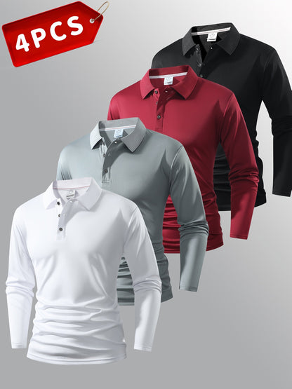 Men's Performance Polo Shirt - Collared Long Sleeve 495205