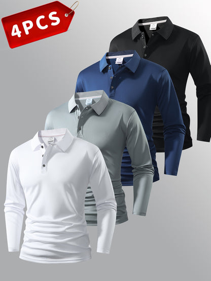 Men's Performance Polo Shirt - Collared Long Sleeve 495205
