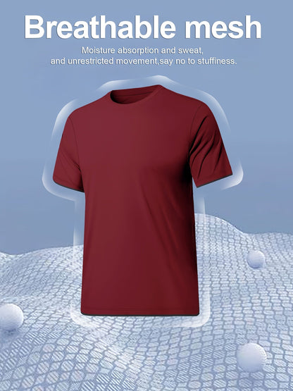 Men's Performance T-Shirt - Crew Neck Short Sleeve 648997