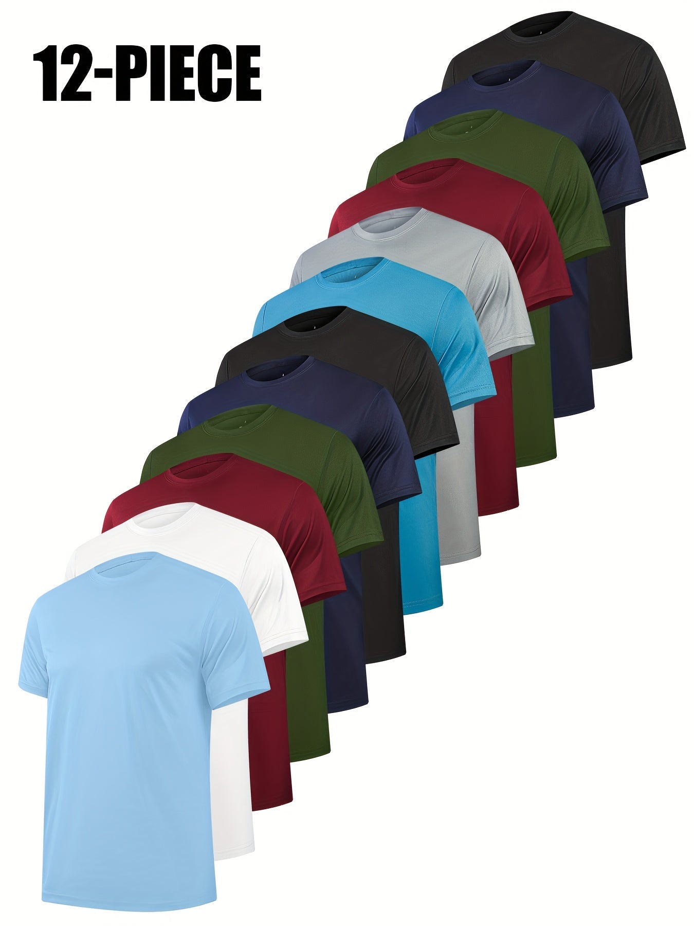 Men's Performance T-Shirt - Crew Neck Short Sleeve 648997