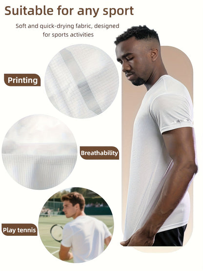Men's Performance T-Shirt - Crew Neck Short Sleeve Modern Style