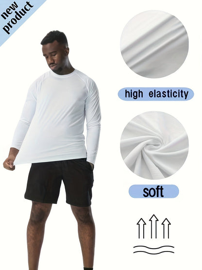 Men's Performance T-Shirt - Crew Neck Short Sleeve Modern Style