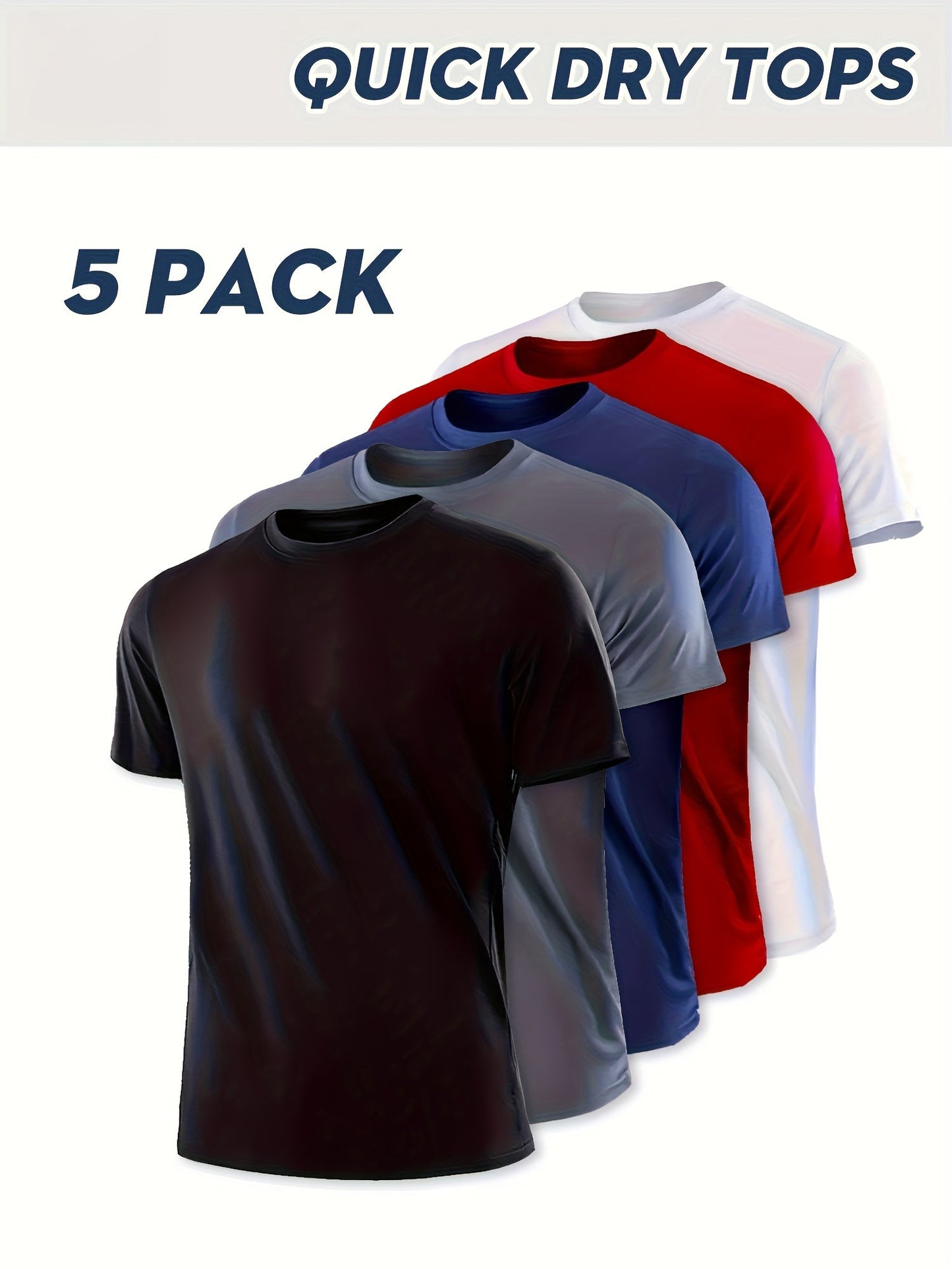 Men's Performance T-Shirt - Crew Neck Short Sleeve Modern Style