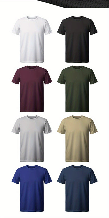 Men's Performance T-Shirt - Crew Neck Short Sleeve Streetwear Style