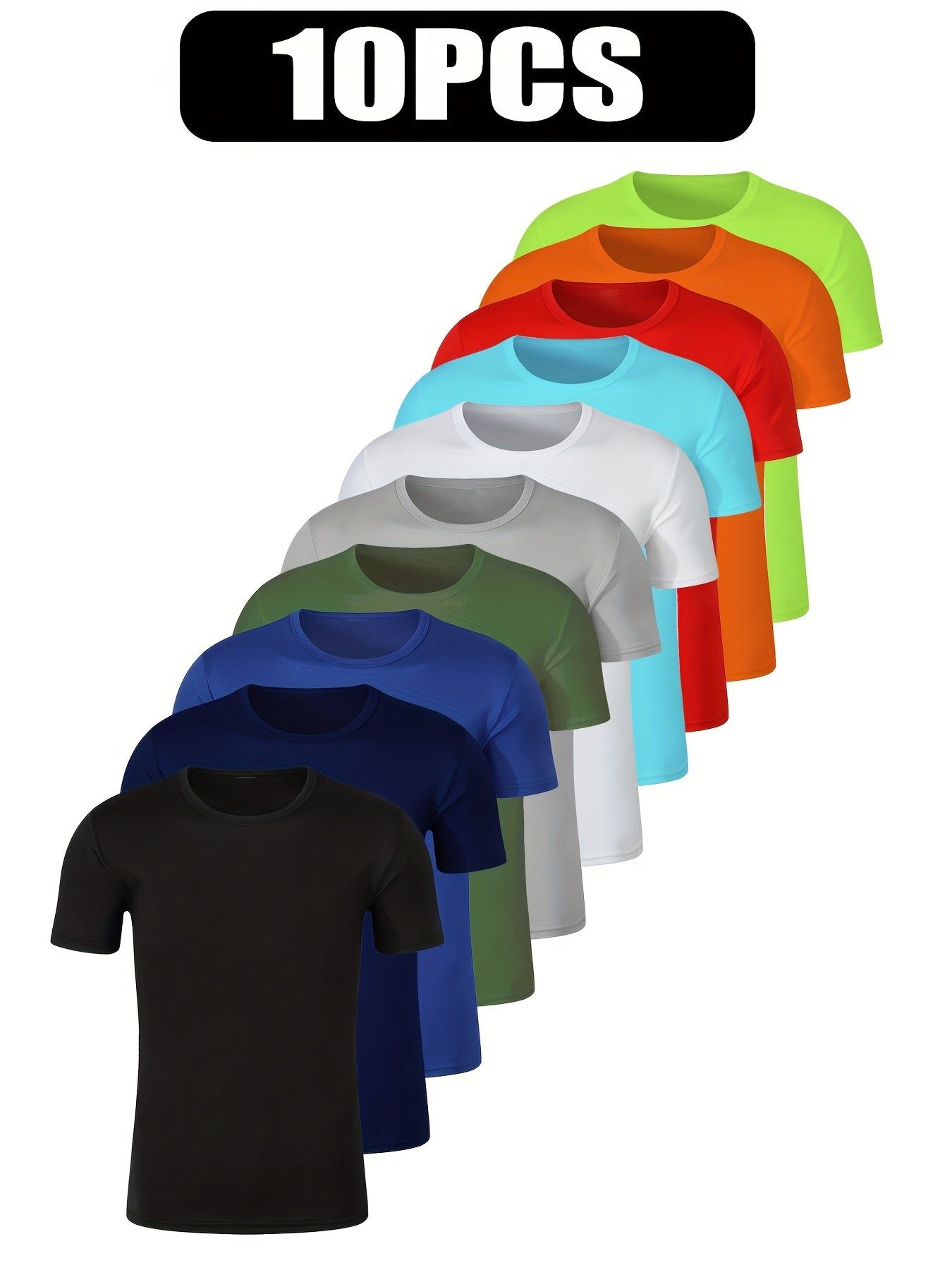 Men's Performance T-Shirt - Crew Neck Short Sleeve Streetwear Style