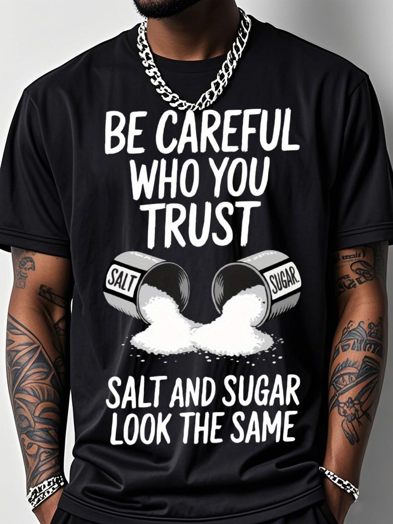Men's Black Cotton T-Shirt - product view 3