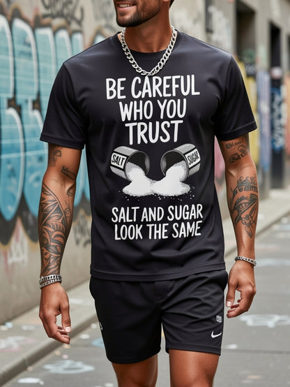 Men's Performance T-Shirt - Crew Neck Short Sleeve Streetwear Style 585765