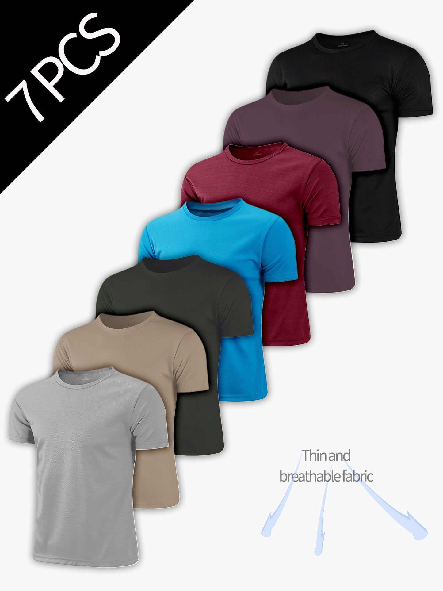 Men's Performance T-Shirt - Crew Neck Short Sleeve Weekend Style 630885