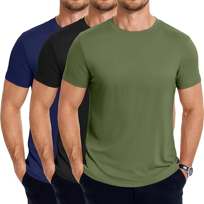 Men's Performance T-Shirt - Crew Neck Short Sleeve Weekend Style 185637