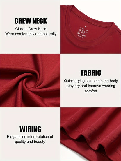 Men's Performance T-Shirt - Round Neck Long Sleeve Modern Style