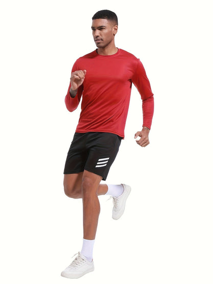 Men's Performance T-Shirt - Round Neck Long Sleeve Modern Style