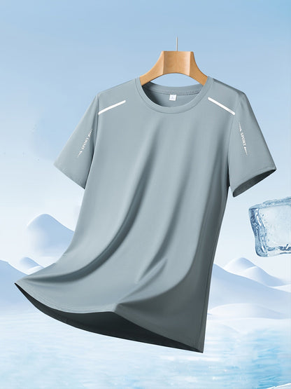 Men's Performance T-Shirt - Round Neck Short Sleeve Modern Style 916901