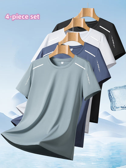 Men's Performance T-Shirt - Round Neck Short Sleeve Modern Style 916901