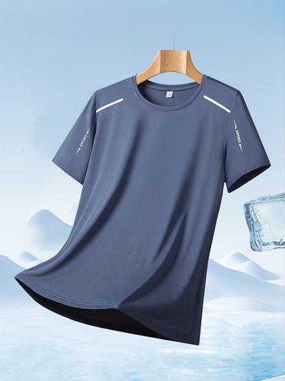 Men's Performance T-Shirt - Round Neck Short Sleeve Modern Style 916901