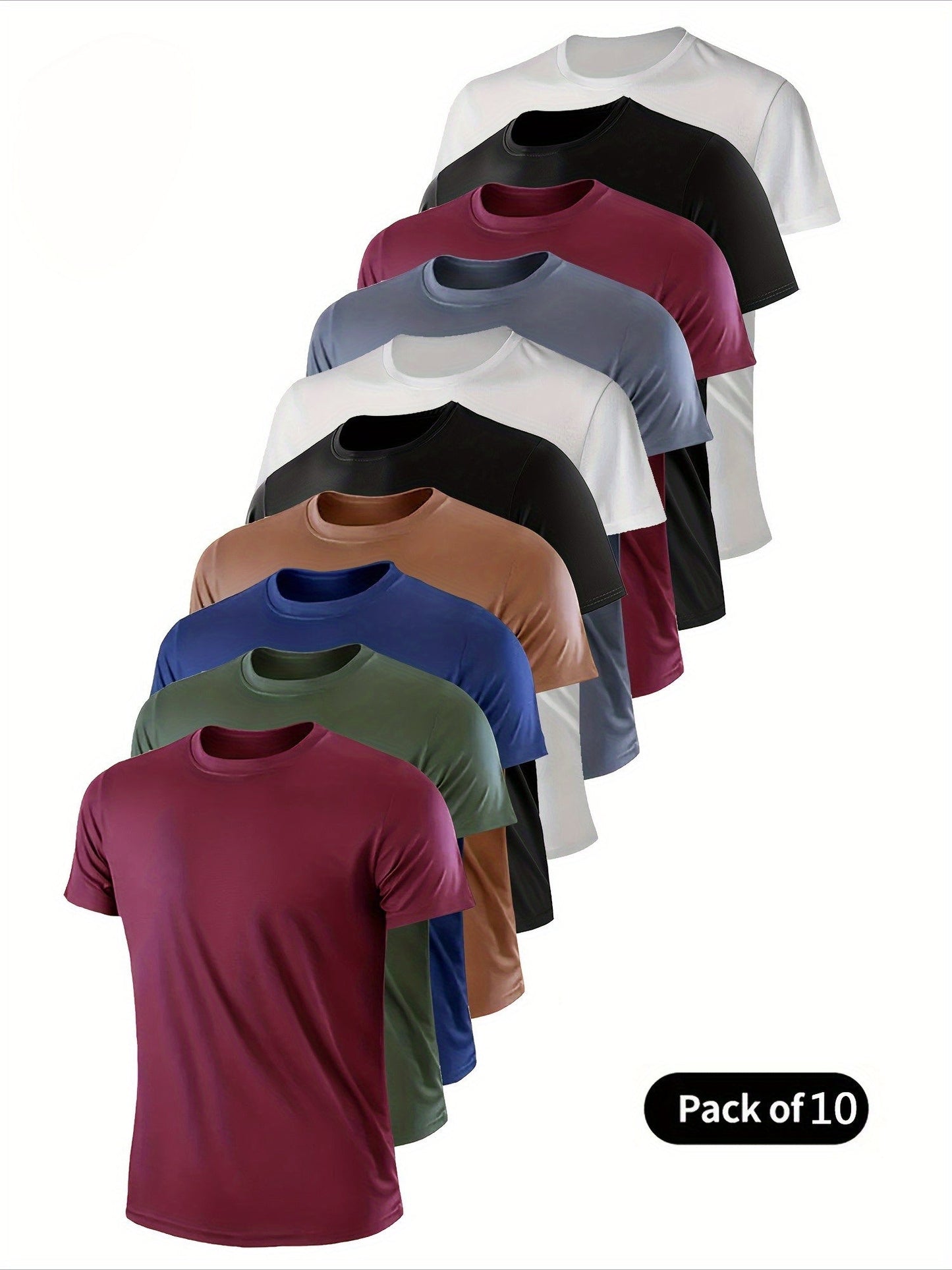 Men's Performance T-Shirt - Round Neck Short Sleeve Modern Style 645541