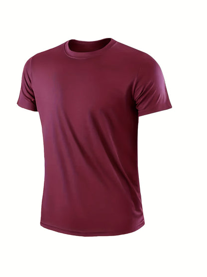 Men's Performance T-Shirt - Round Neck Short Sleeve Modern Style 645541