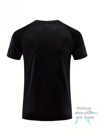 Men's Performance T-Shirt - Round Neck Short Sleeve Modern Style 645541
